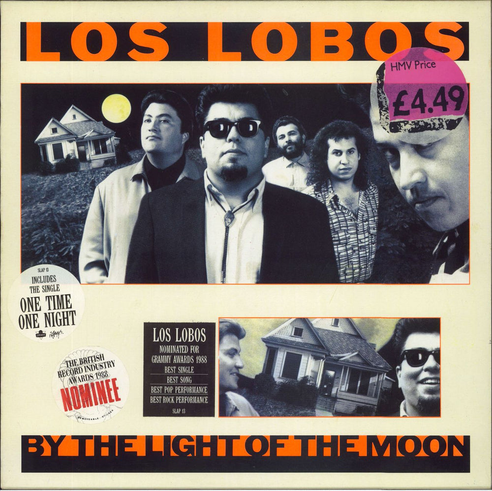 Los Lobos By The Light Of The Moon - stickered p/s UK vinyl LP album (LP record) SLAP13