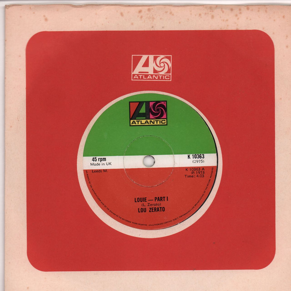 Lou Zerato Louie UK 7" vinyl single (7 inch record / 45) K10363