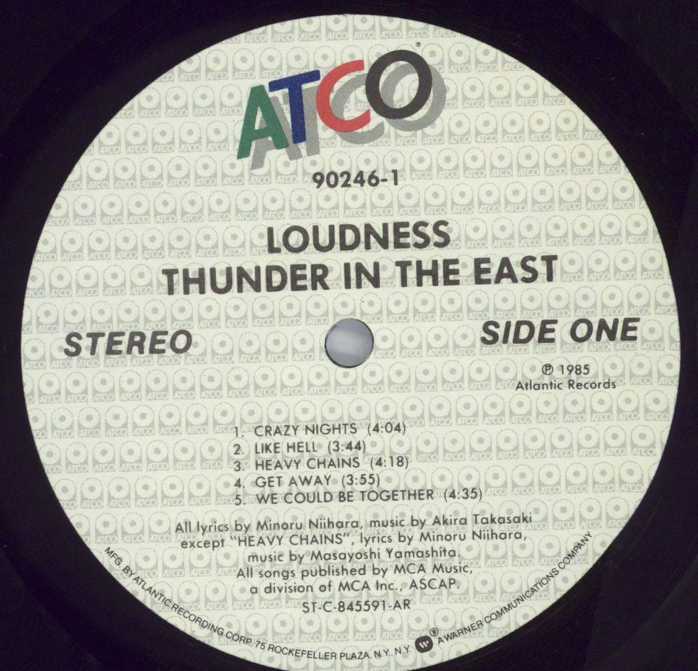Loudness Thunder In The East US vinyl LP album (LP record) LNSLPTH822742