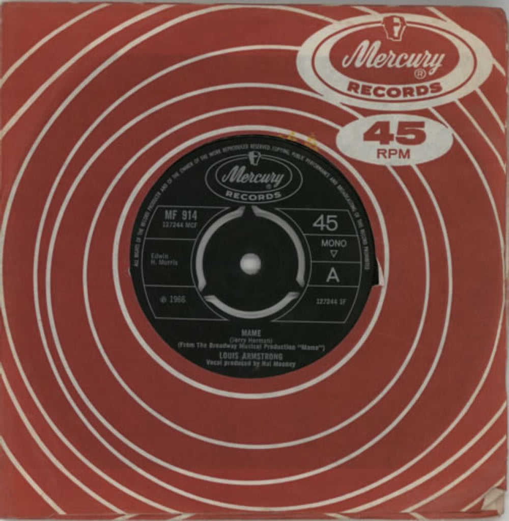 Louis Armstrong Mame UK 7" vinyl single (7 inch record / 45) MF914