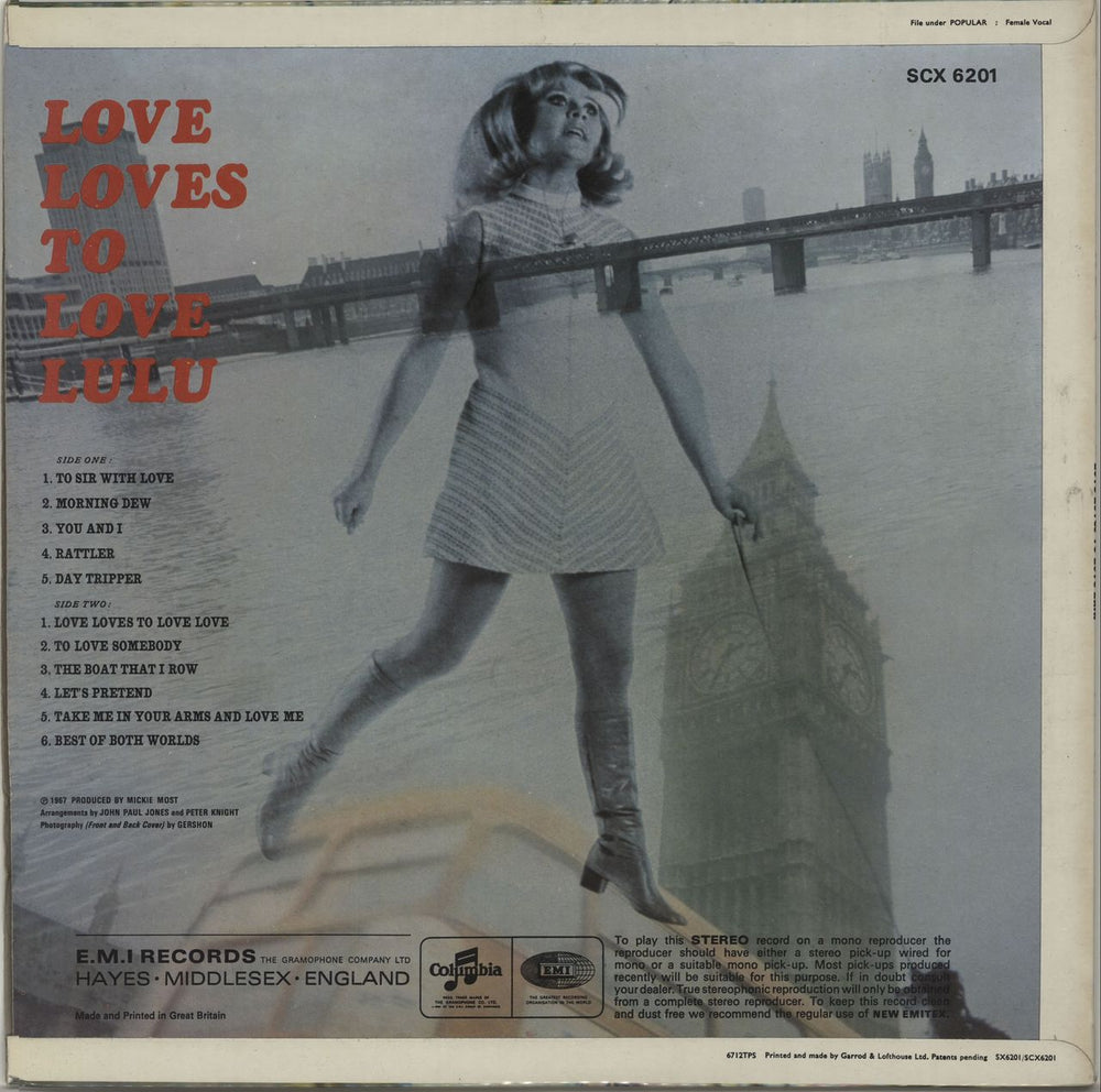 Lulu Love Loves To Love Lulu - 1st UK vinyl LP album (LP record) LULLPLO656572