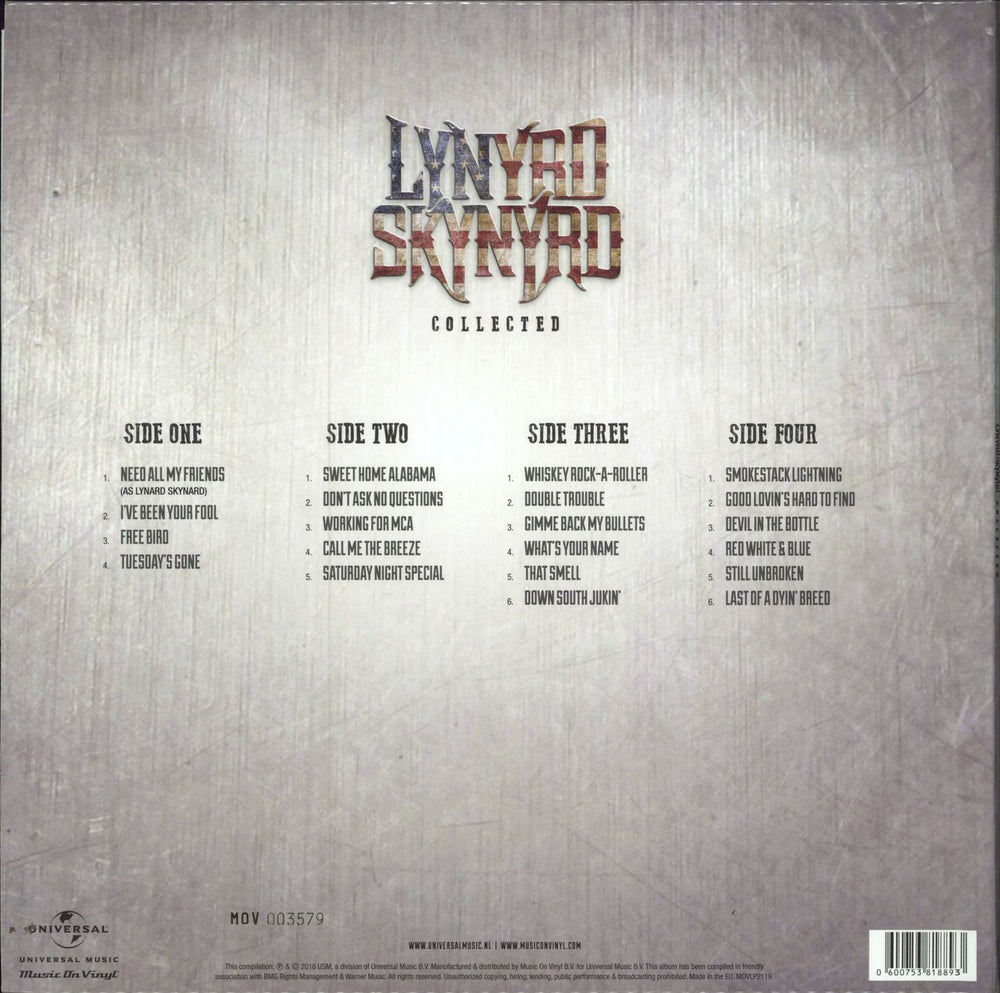 Lynyrd Skynyrd Collected - 180gm Blue & Red Vinyl UK 2-LP vinyl record set (Double LP Album) 600753818893