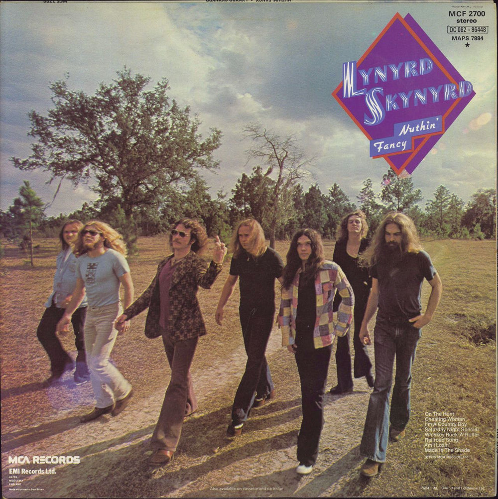 Lynyrd Skynyrd Nuthin' Fancy + Insert UK vinyl LP album (LP record)