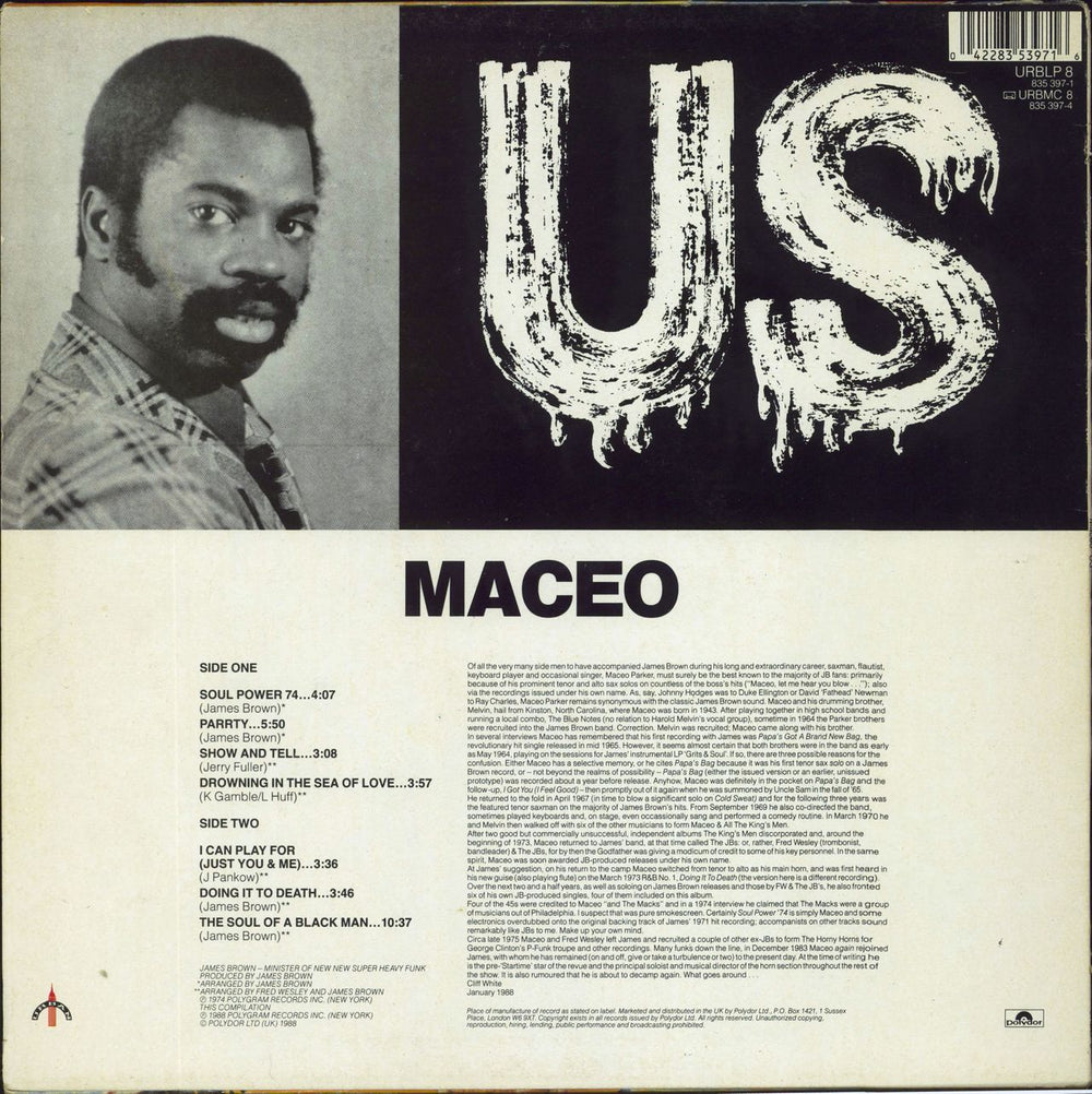 Maceo & The Macks Us UK vinyl LP album (LP record) 042283539716