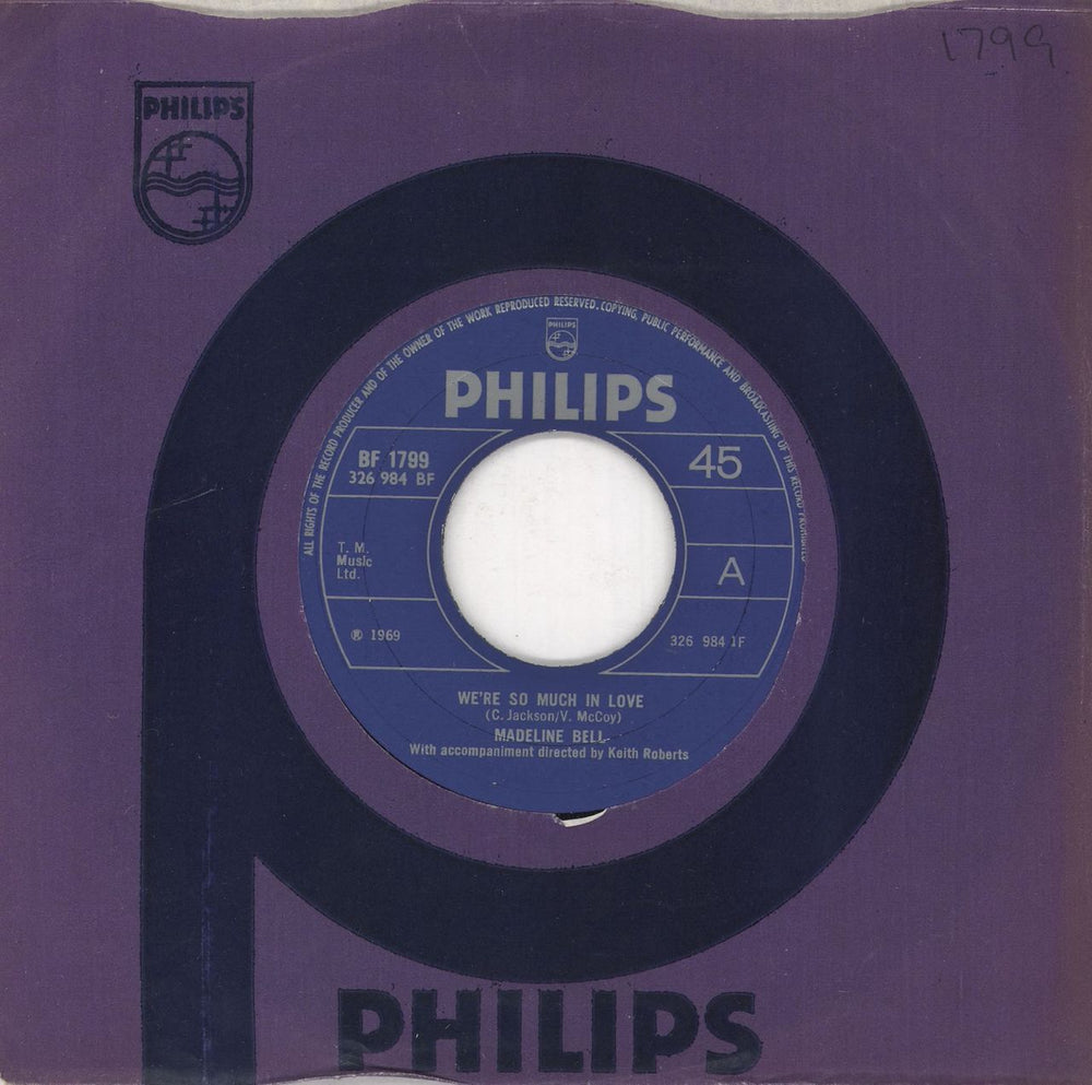 Madeline Bell We're So Much In Love UK 7" vinyl single (7 inch record / 45) BF1799