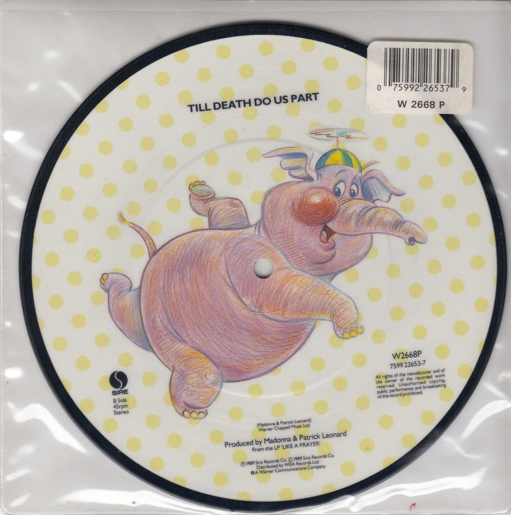 Madonna Dear Jessie - Stickered Sleeve UK 7" vinyl picture disc (7 inch picture disc single) MAD7PDE05356