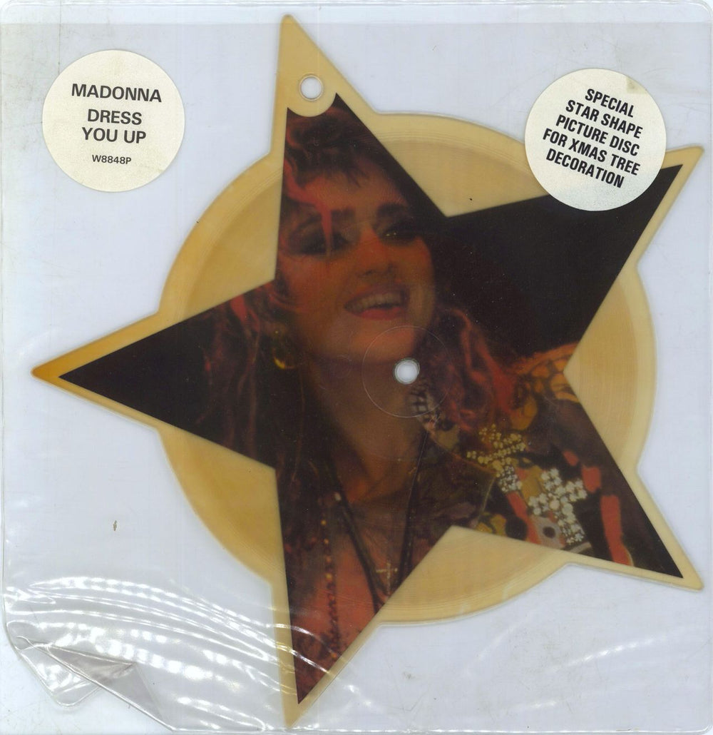 Madonna Dress You Up - Tea-Stained UK shaped picture disc (picture disc vinyl record) W8848P