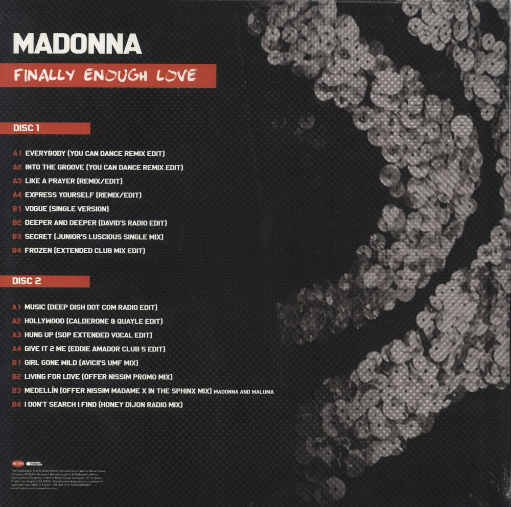 Madonna Finally Enough Love - Clear Vinyl - Sealed UK 2-LP vinyl record set (Double LP Album) 081227883645