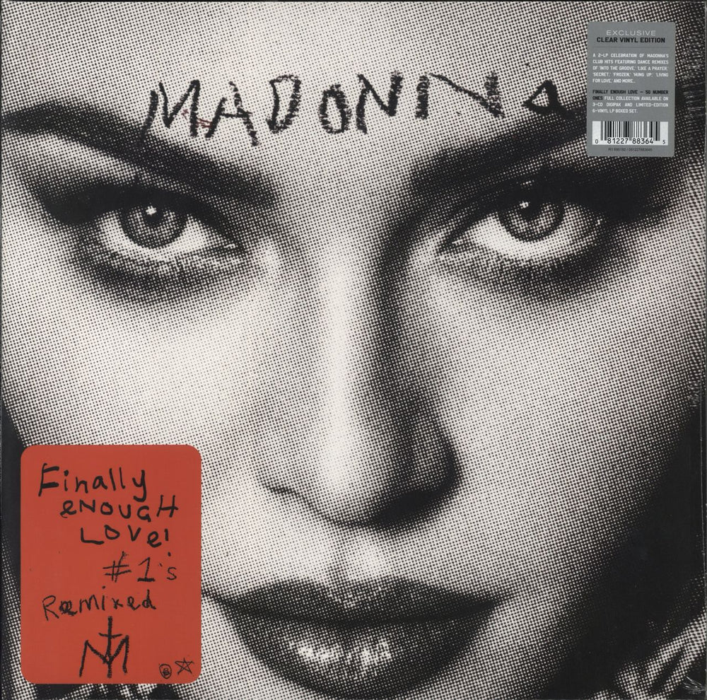 Madonna Finally Enough Love - Clear Vinyl - Sealed UK 2-LP vinyl record set (Double LP Album) 603497838837