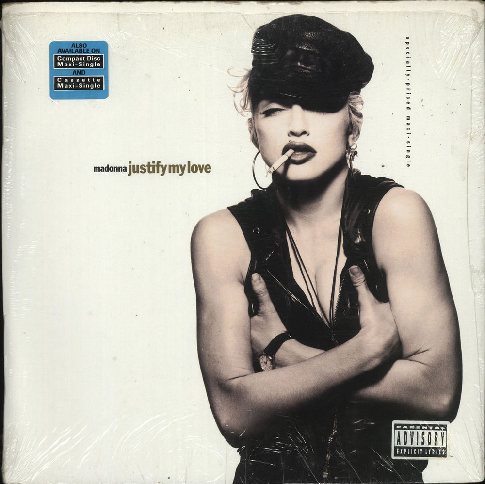 Madonna Justify My Love - Hype Stickered shrink US 12" vinyl single (12 inch record / Maxi-single) 0-21820