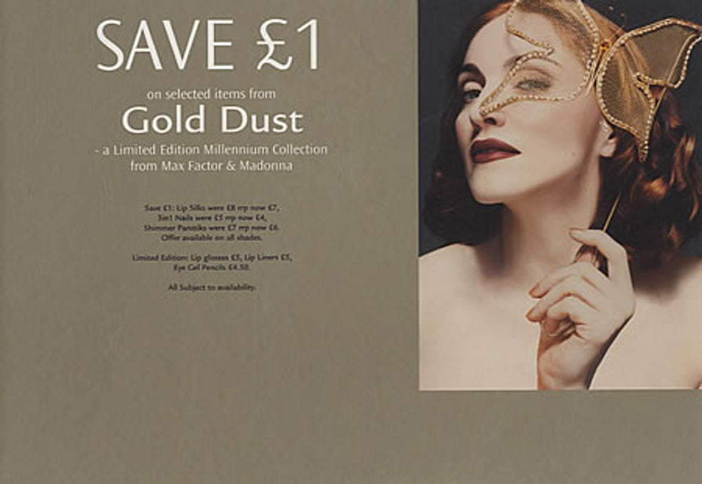 Madonna Max Factor UK Promo display 13 X 9.5