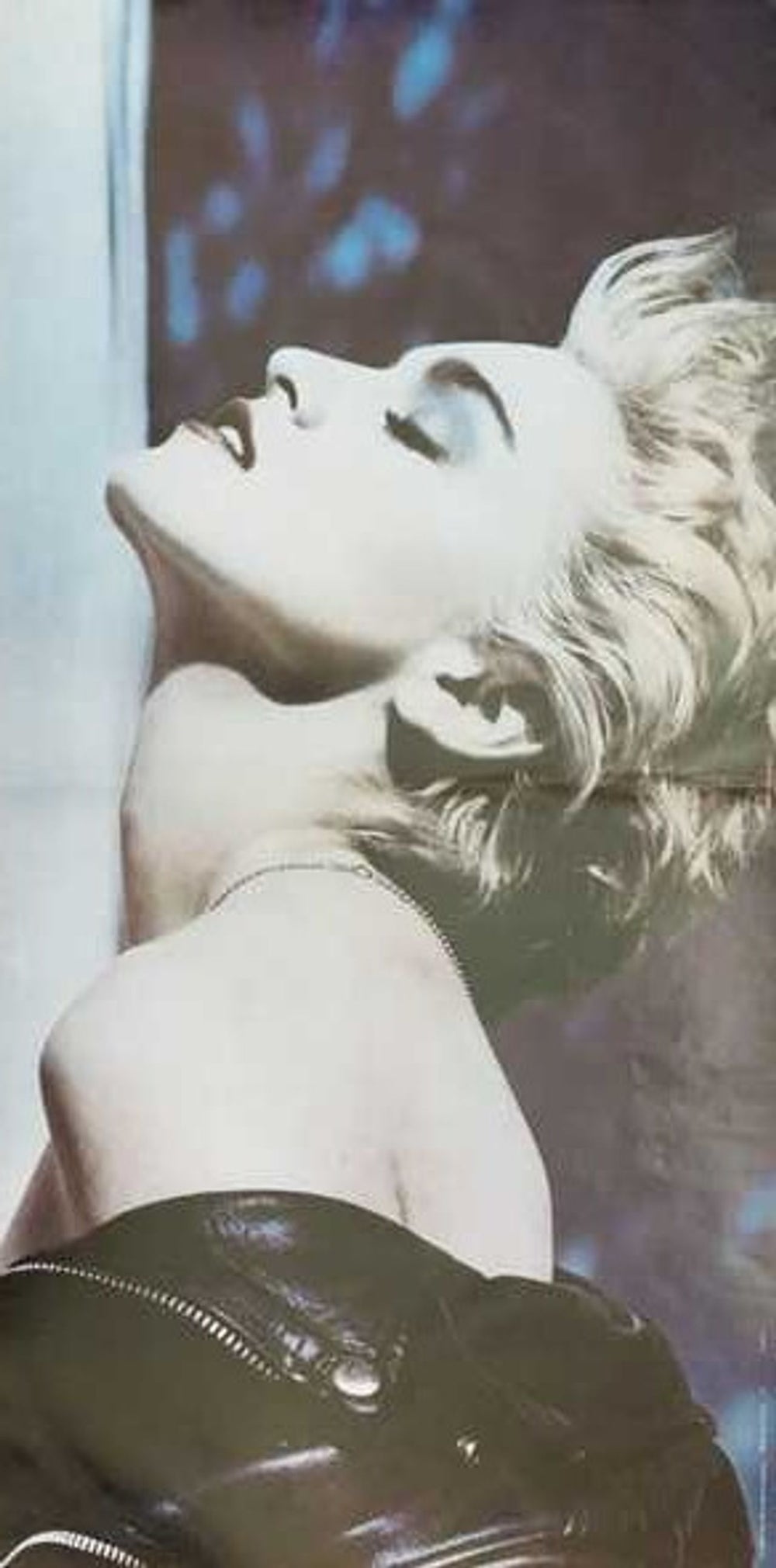 Madonna Papa Don't Preach - Blue Titles + Poster UK 12" vinyl single (12 inch record / Maxi-single)