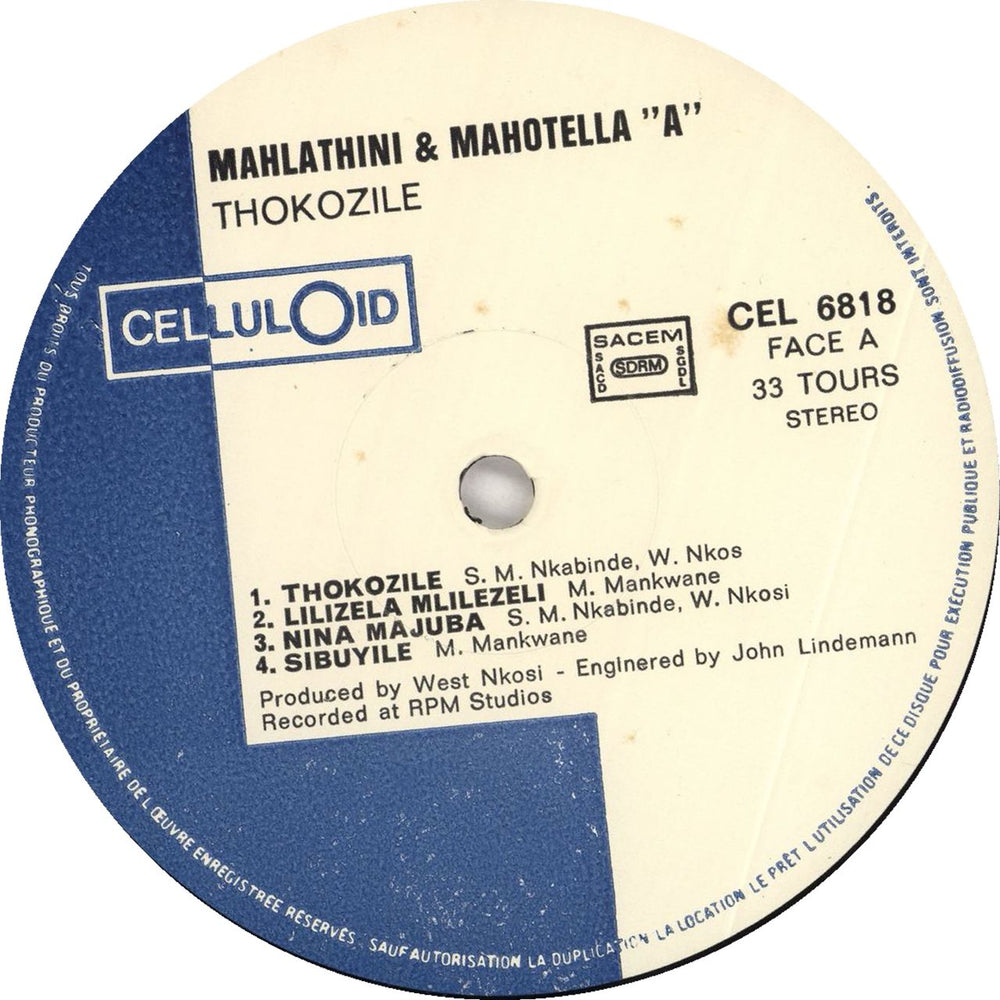 Mahlathini Thokozile French vinyl LP album (LP record) NAHLPTH708513