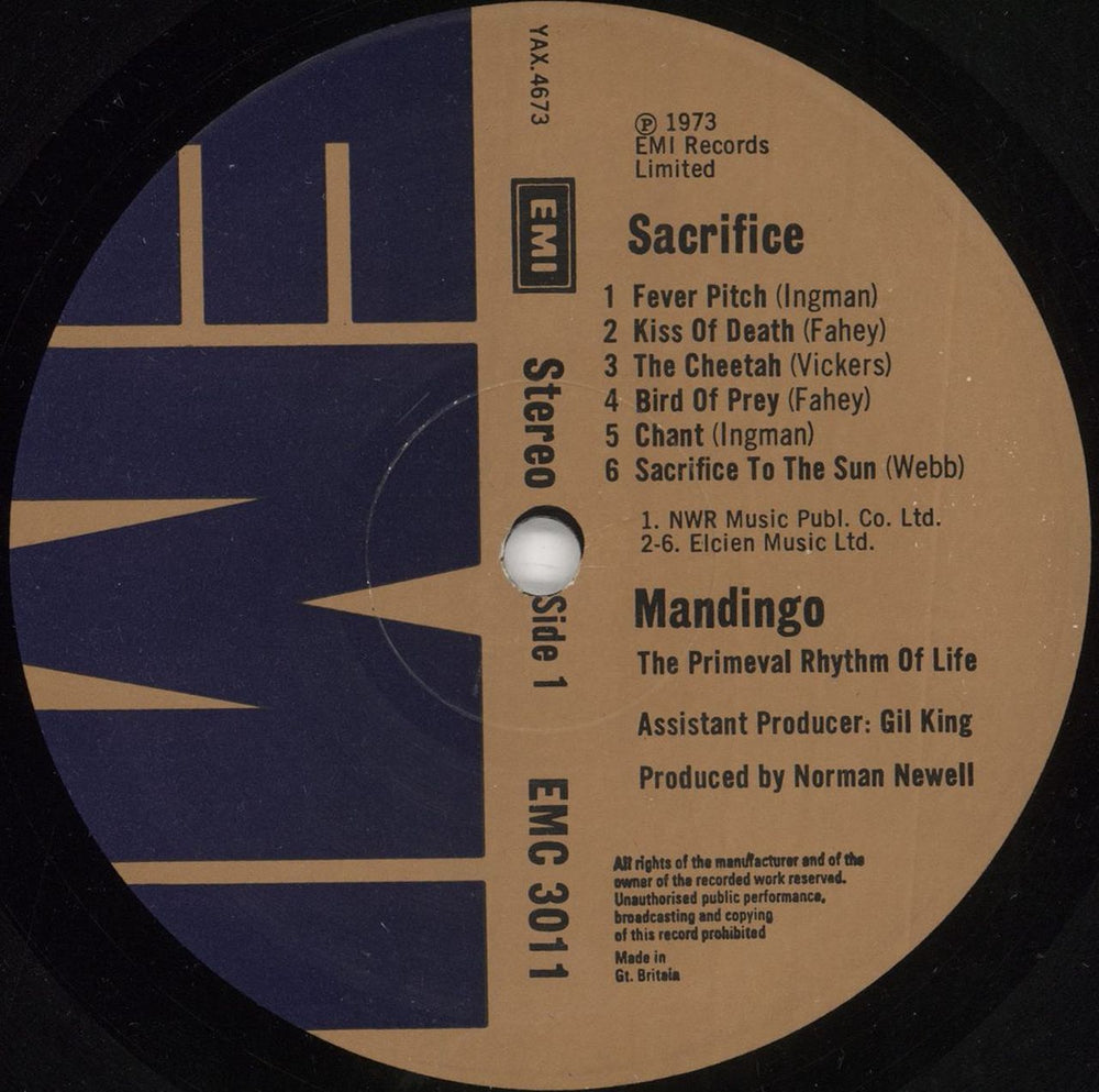 Mandingo Sacrifice UK vinyl LP album (LP record) MAOLPSA233001