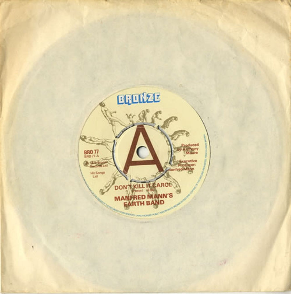 Manfred Mann's Earth Band Don't Kill It Carol UK Promo 7" vinyl single (7 inch record / 45) BRO77