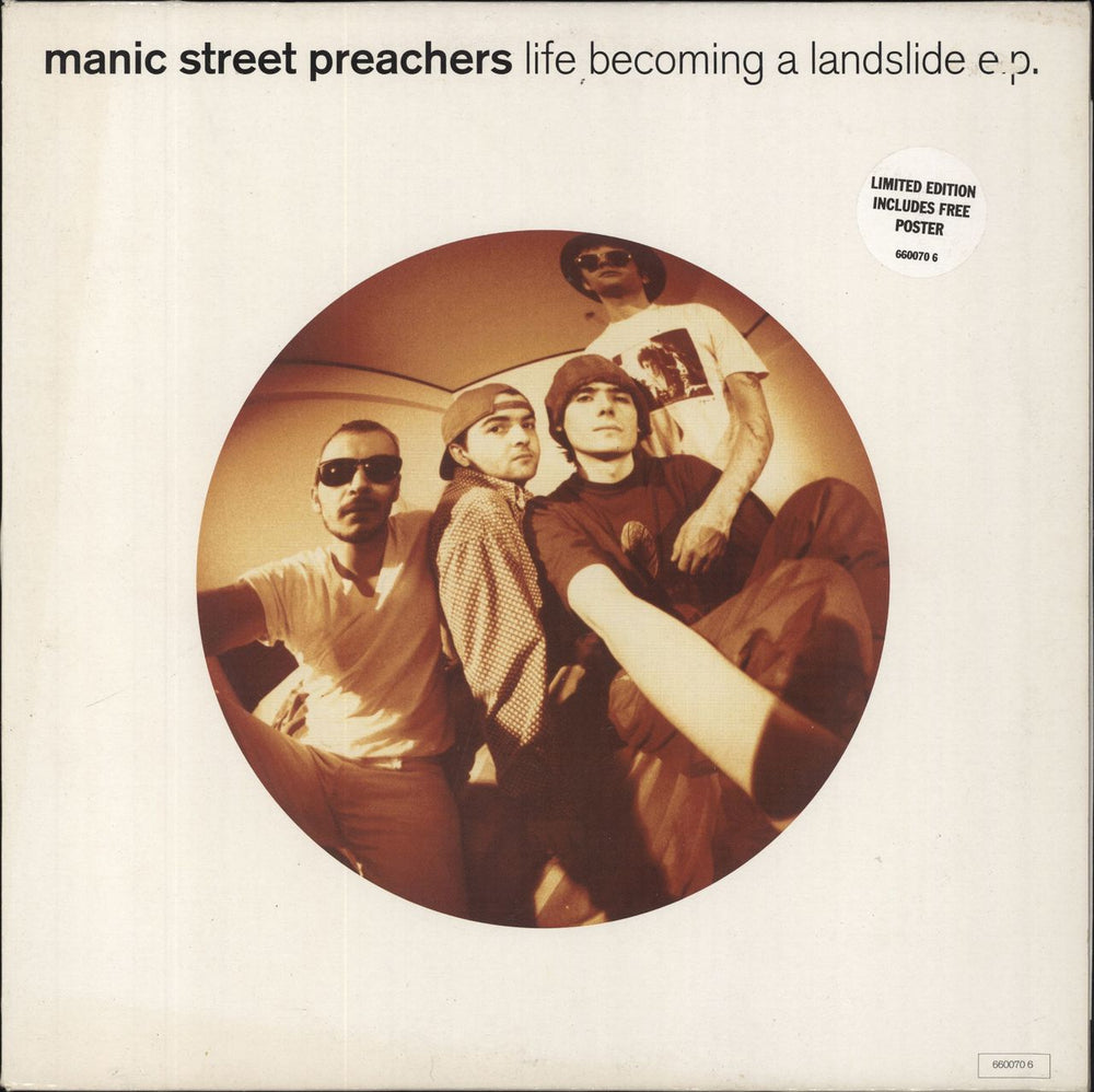 Manic Street Preachers Life Becoming A Landslide + Poster - EX UK 12" vinyl single (12 inch record / Maxi-single) 6600706