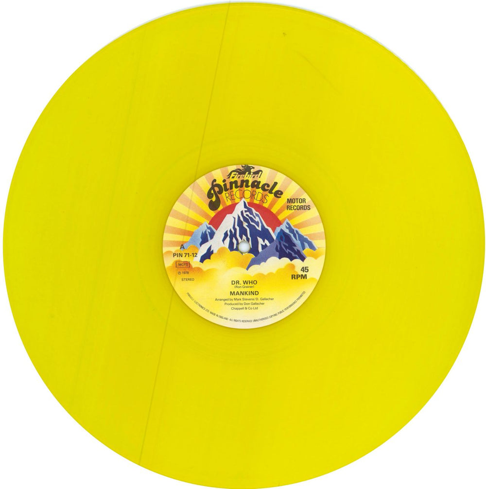 Mankind Dr. Who - P/S - Yellow UK 12" vinyl single (12 inch record / Maxi-single) NGQ12DR784822