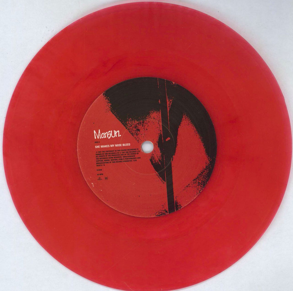 Mansun She Makes My Nose Bleed - Red vinyl UK 7" vinyl single (7 inch record / 45) M-S07SH767376