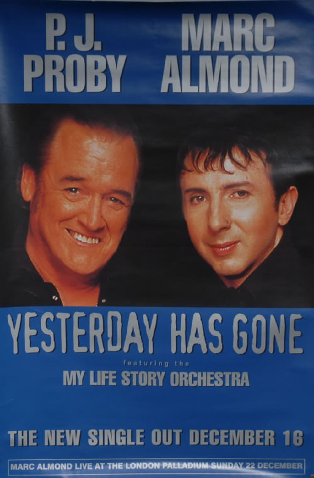 Marc Almond Yesterday Has Gone UK Promo poster 30" X 20" FLY POSTER