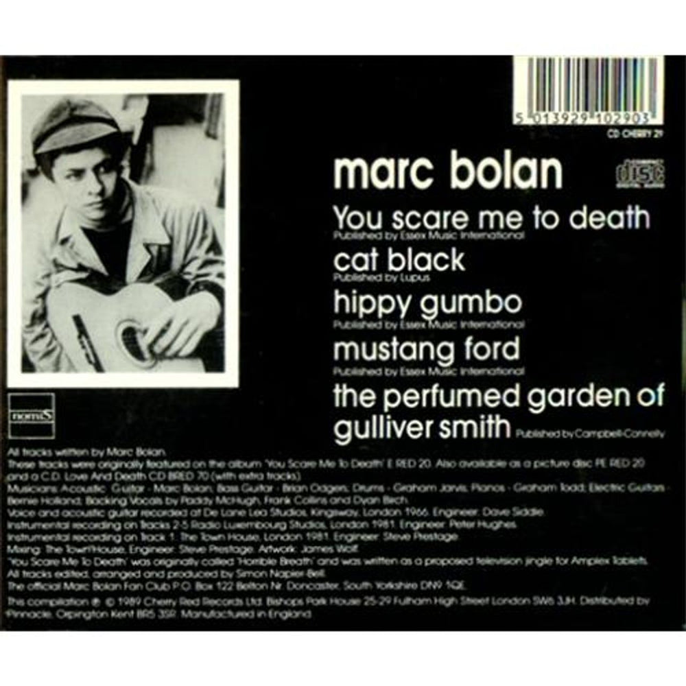 Marc Bolan You Scare Me To Death UK CD single (CD5 / 5") CDCHERRY29