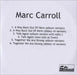 Marc Carroll A Way Back Out Of Here UK Promo CD-R acetate CD-R ACETATE