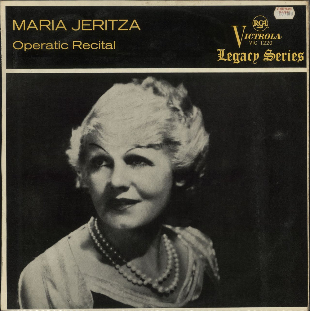 Maria Jeritza Operatic Recital UK vinyl LP album (LP record) VIC1220