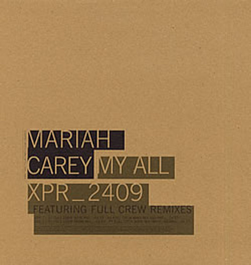 Mariah Carey My All - Full Crew Remixes UK Promo 12" vinyl single (12 inch record / Maxi-single) XPR2409