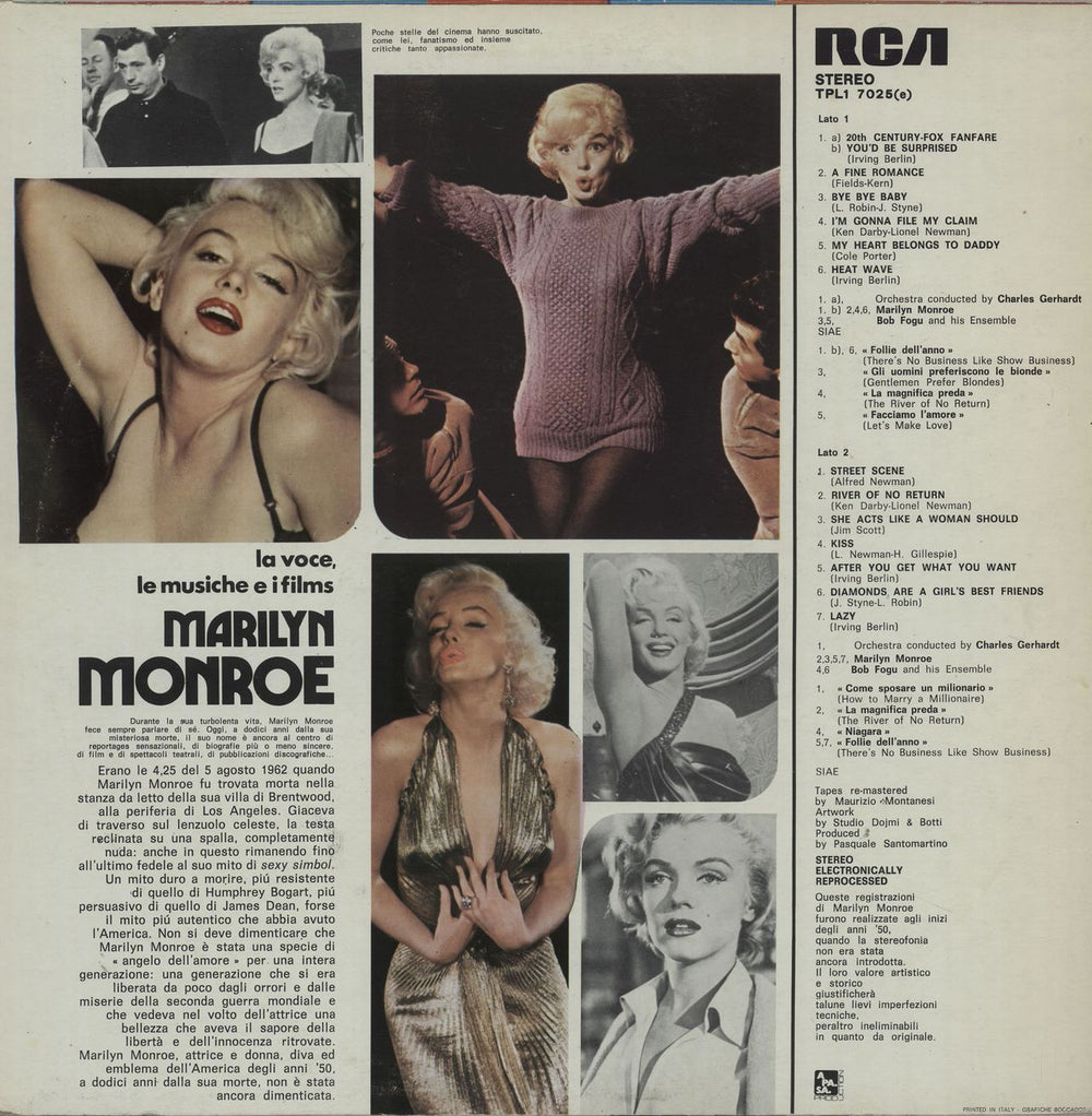 Marilyn Monroe La Voce, Le Musiche E I Films Italian vinyl LP album (LP record) MLNLPLA660261