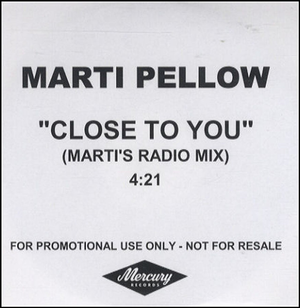 Marti Pellow Close To You - Marti's Radio Mix UK Promo CD-R acetate CD-R ACETATE