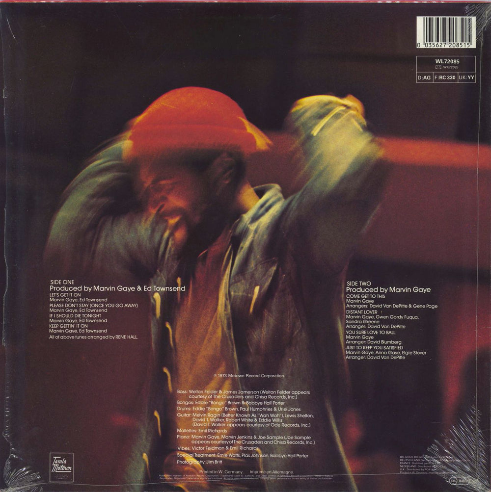 Marvin Gaye Let's Get It On - stickered shrink German vinyl LP album (LP record) 035627208515