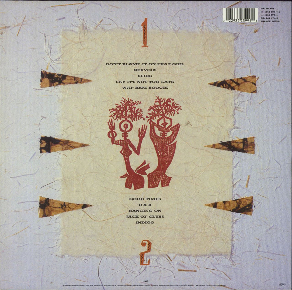 Matt Bianco Indigo UK vinyl LP album (LP record) 022924239915