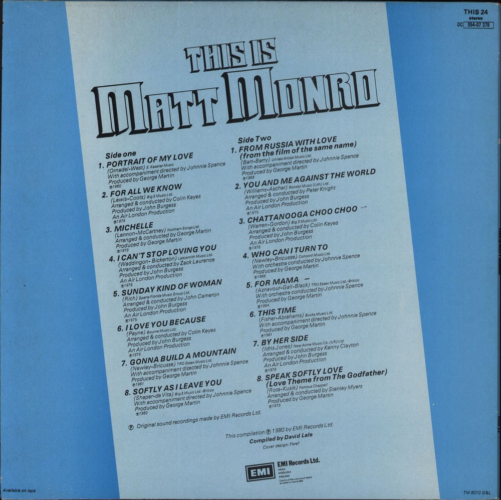 Matt Monro This Is Matt Monro UK vinyl LP album (LP record)