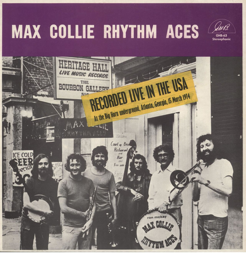 Max Collie's Rhythm Aces On Tour In The U.S.A. US vinyl LP album (LP record) GHB-63