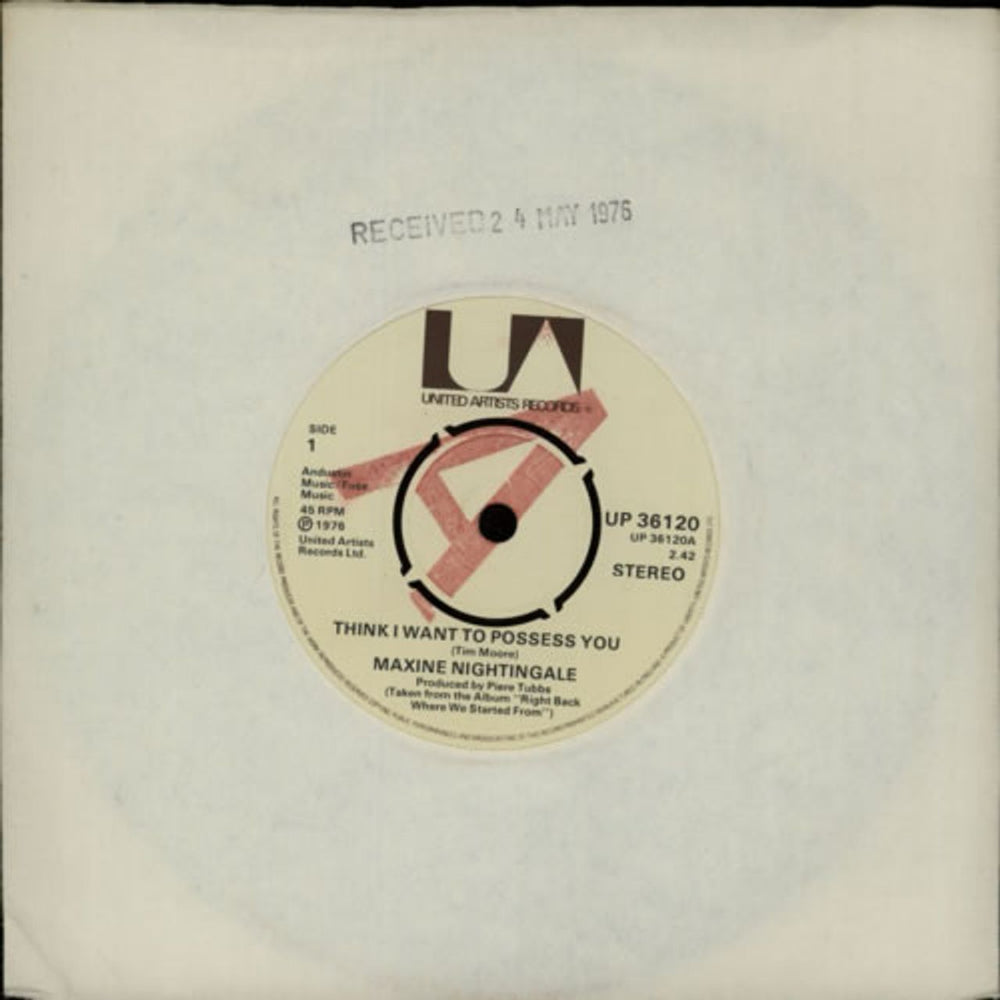 Maxine Nightingale Think I Want To Possess You UK Promo 7" vinyl single (7 inch record / 45) UP36120