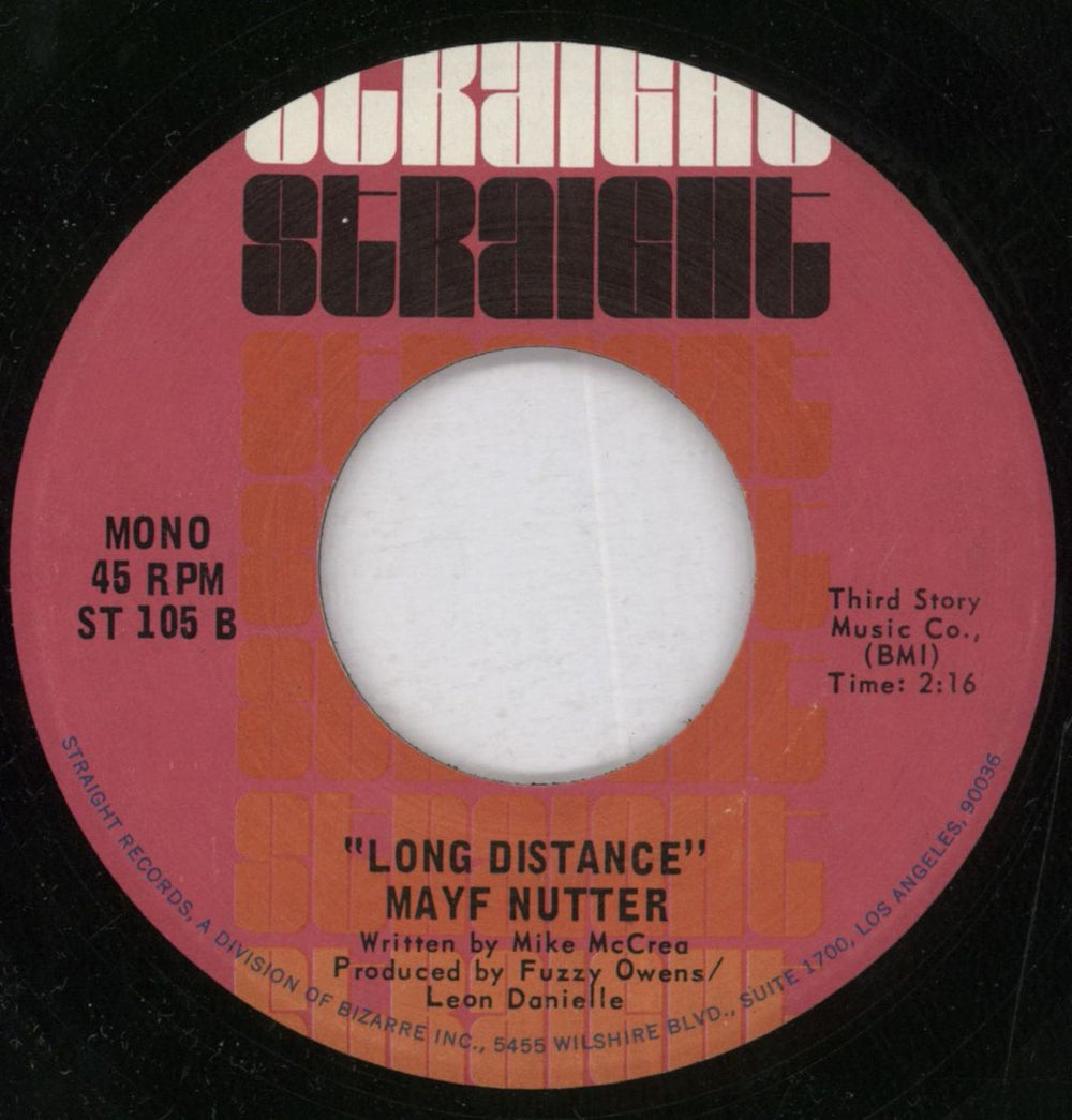 Mayf Nutter Everybody's Talkin' US 7" vinyl single (7 inch record / 45)