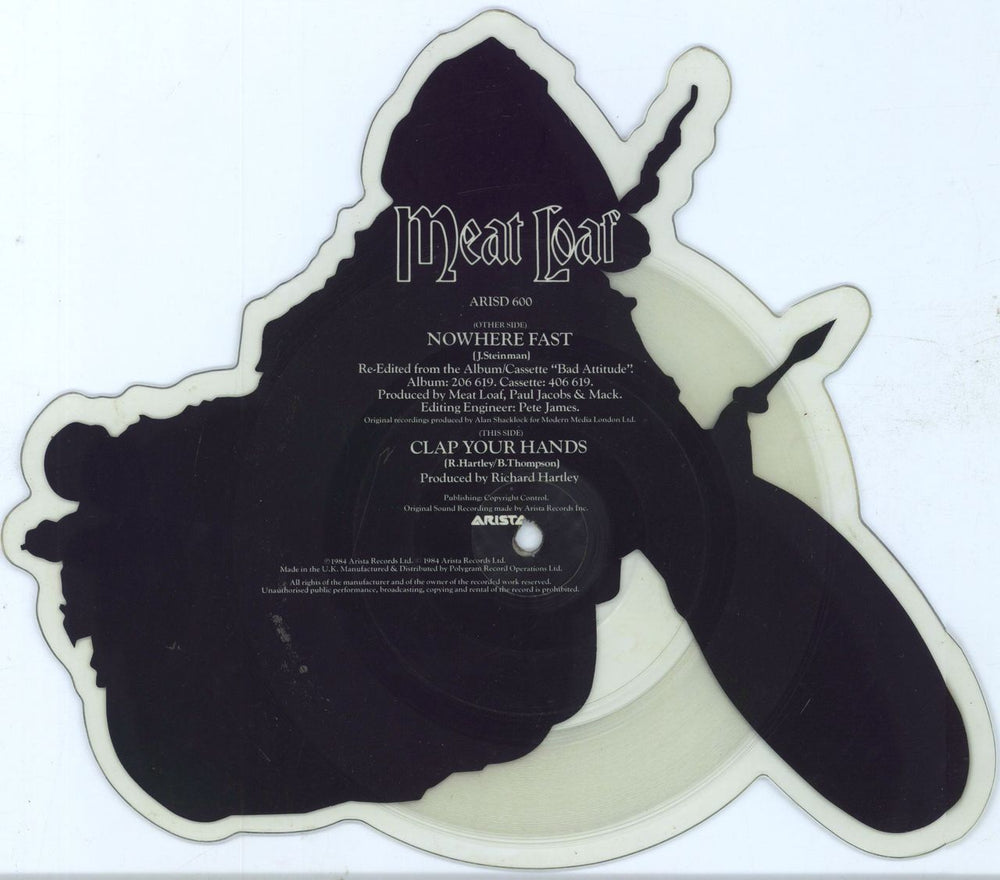 Meat Loaf Nowhere Fast - VG UK shaped picture disc (picture disc vinyl record)