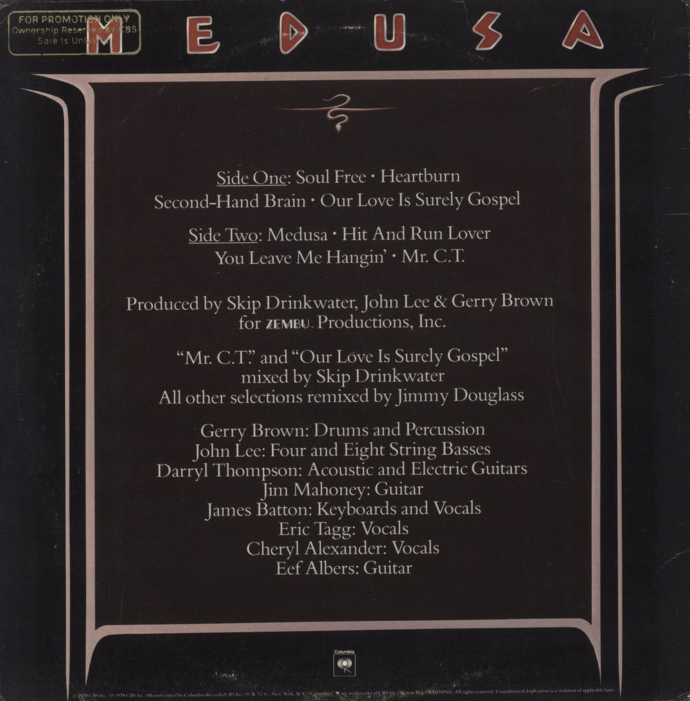 Medusa Medusa US Promo vinyl LP album (LP record)