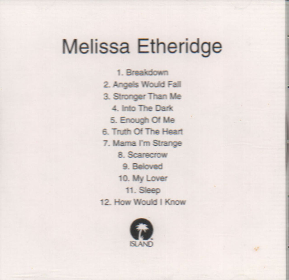 Melissa Etheridge Breakdown US Promo CD-R acetate CD ACETATE