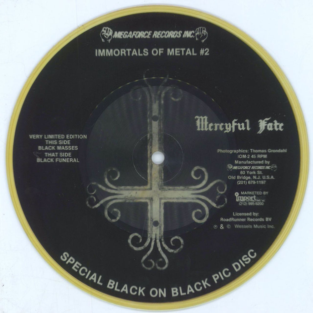 Mercyful Fate Black Funeral US 7" vinyl picture disc (7 inch picture disc single)