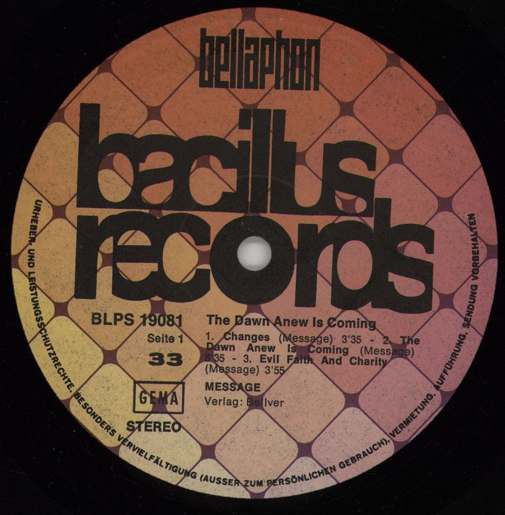 Message (German) The Dawn Anew Is Comin' - VG/EX German vinyl LP album (LP record) OXSLPTH754869