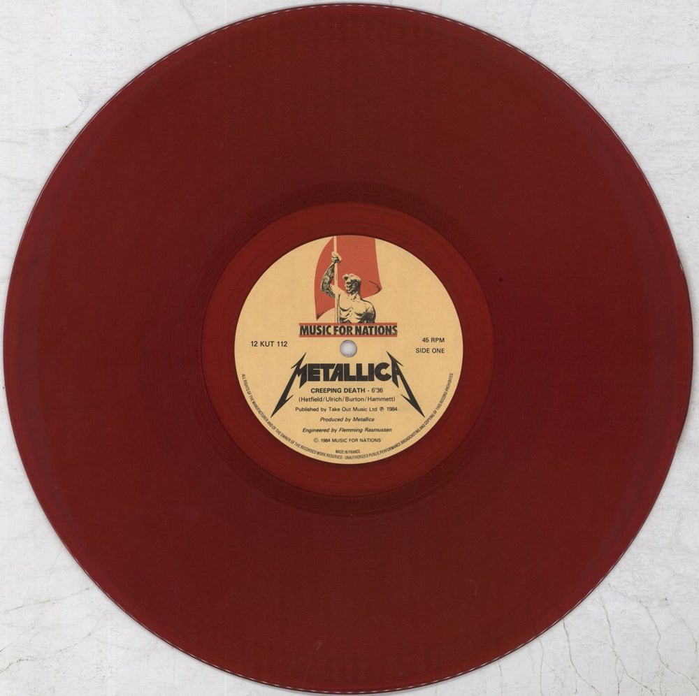 Metallica Creeping Death - Red Vinyl - Mint UK 12" vinyl single (12 inch record / Maxi-single) MET12CR87051