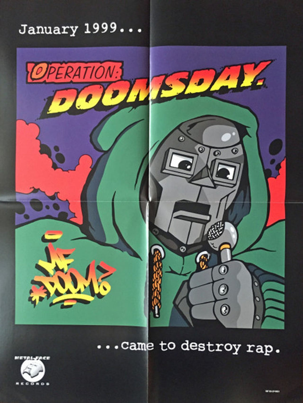 MF Doom Operation: Doomsday - Original Cover Art + Poster - Sealed UK 2-LP vinyl record set (Double LP Album)
