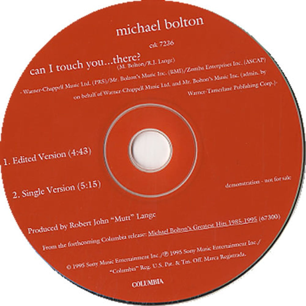 Michael Bolton Can I Touch You... There? US Promo CD single (CD5 / 5") BOLC5CA57600