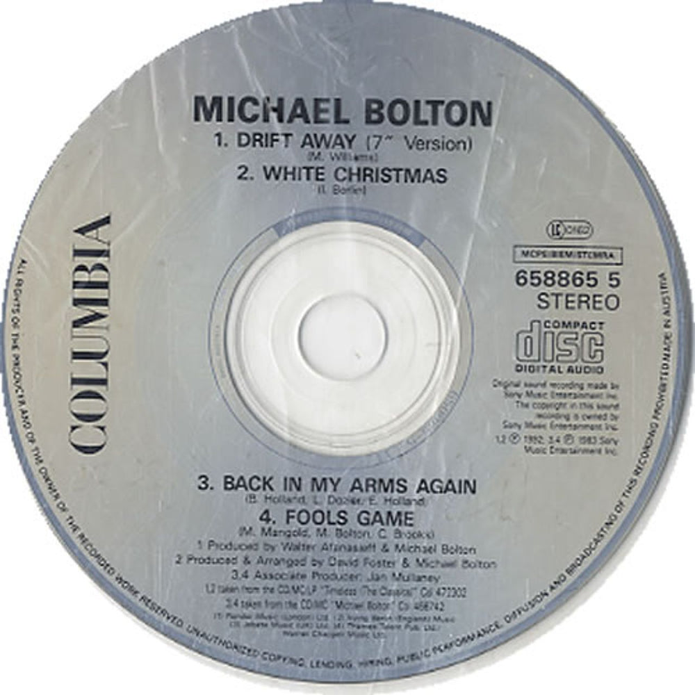 Michael Bolton Drift Away UK CD single (CD5 / 5") BOLC5DR26639