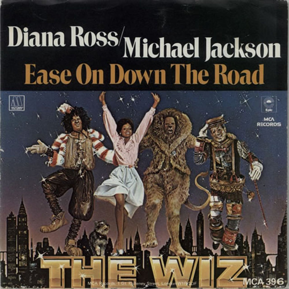 Michael Jackson Ease On Down The Road - A Label - p/s UK Promo 7" vinyl single (7 inch record / 45) MCA396