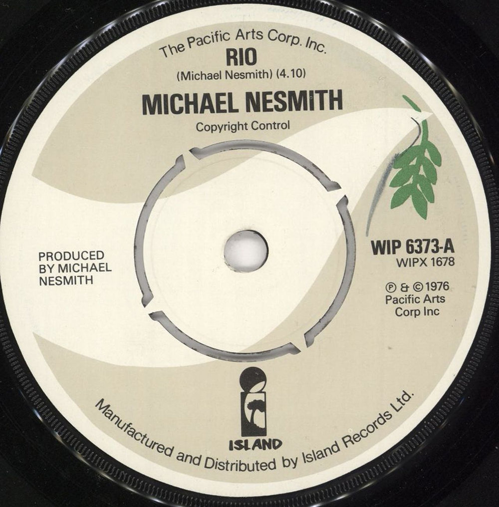 Michael Nesmith Rio UK 7" vinyl single (7 inch record / 45) WIP6373