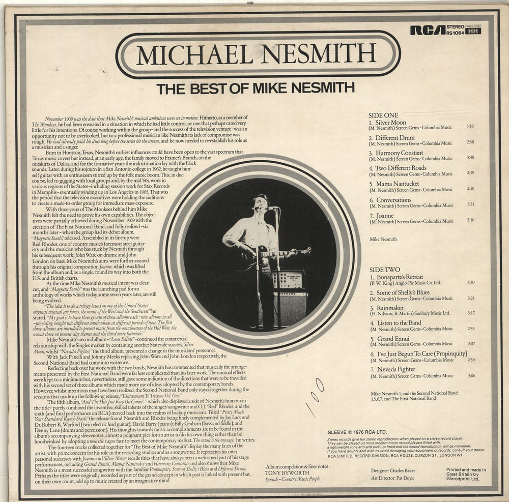 Michael Nesmith The Best Of Mike Nesmith UK vinyl LP album (LP record)