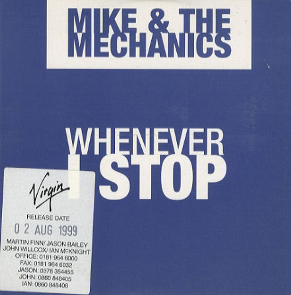 Mike & The Mechanics Whenever I Stop UK Promo CD single (CD5 / 5") VSCDJ1743