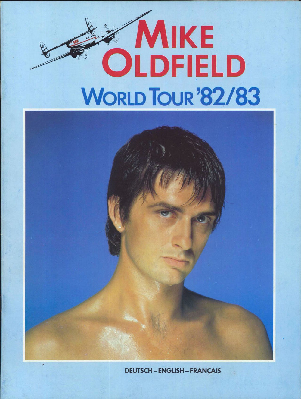 Mike Oldfield World Tour '82/83 + Ticket Stub & Badge UK tour programme PROGRAMME, TICKET & BADGE