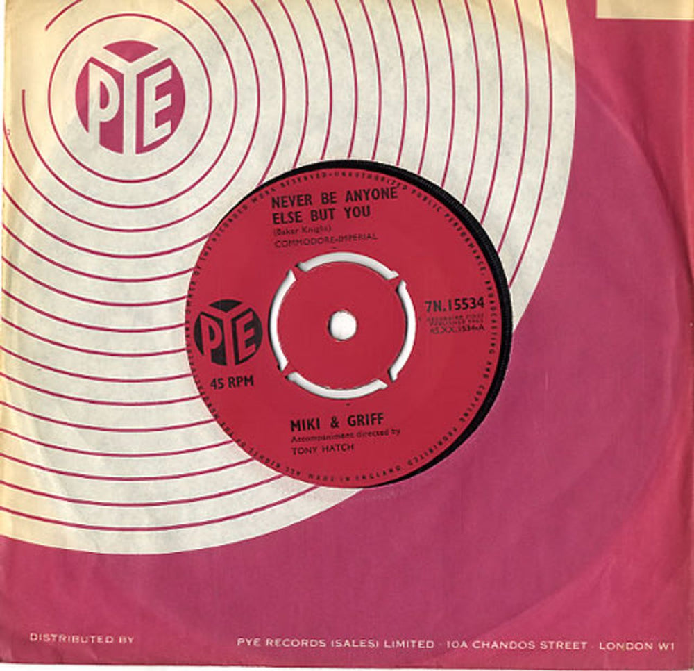 Miki & Griff Never Be Anyone Else But You UK 7" vinyl single (7 inch record / 45) 7N.15534